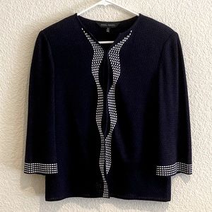 Ming Wang Navy & White Cardigan